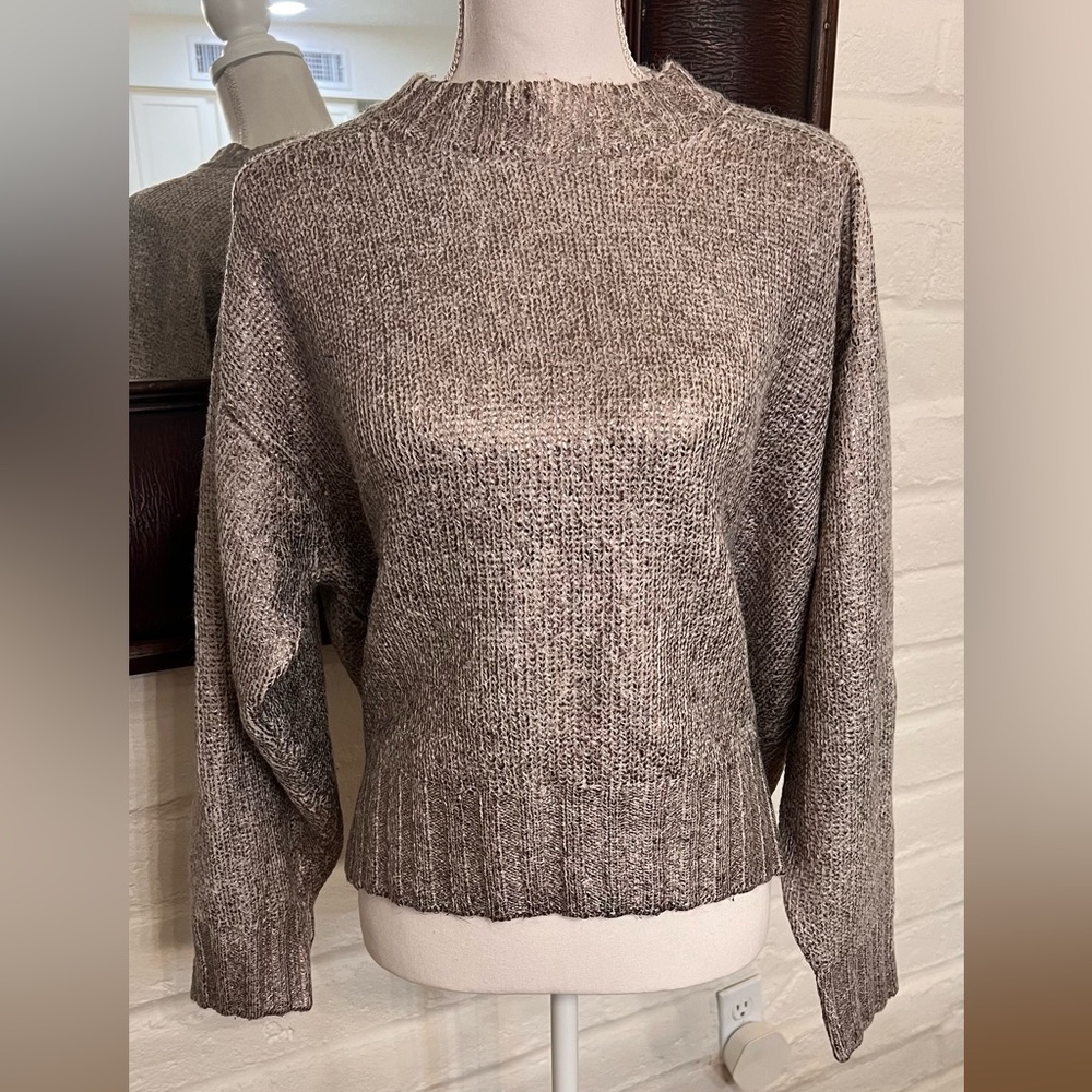 Pistola Ilana Metallic Foil Sweater in the color Silver Frost size Large